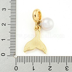 Gestell-Plating-Legierung pflastern Strass Fischschwanz europäischen baumeln Charme&nbsp;FIND-B034-22G-01