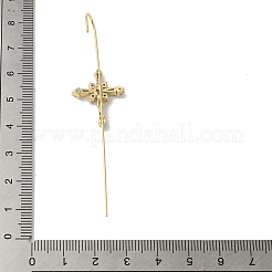 Orecchini con gancio cingolato avvolgenti in cristallo di ottone con strass per donna&nbsp;EJEW-C097-02G-04