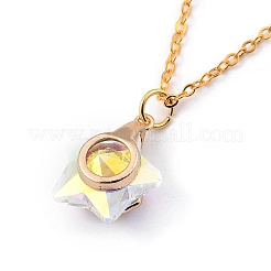Ensembles de bijoux en verre étoile galvanoplastie&nbsp;SJEW-JS01120-01