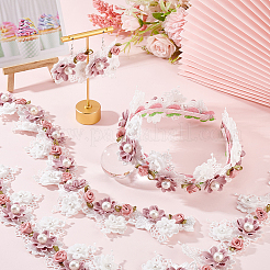 Bordure en dentelle de polyester brodée&nbsp;DIY-WH0292-80