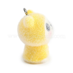 Anhänger aus beflocktem Kunstharz mit Tiermotiven&nbsp;LS-RESI-M051-01D