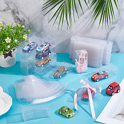 200 Stück faltbare transparente Geschenkboxen aus PVC für Süßigkeiten&nbsp;CON-WA0001-02