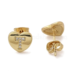 Aretes de corchete de circonita cúbica transparente con micro pavé de latón enchapado en cremallera&nbsp;EJEW-K299-01G-T