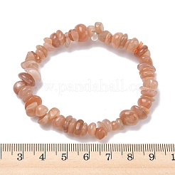 Pulseras elásticas con cuentas de piedra solar natural para hombres y mujeres&nbsp;BJEW-C145-01B