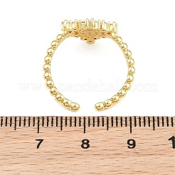 Messing Micro Pave Zirkonia Manschette offene Ringe&nbsp;CU-CBACDF6-05G