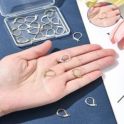 20 Stück 2-farbige Messing-Ohrringe mit Hebelverschluss&nbsp;KK-FS0001-47