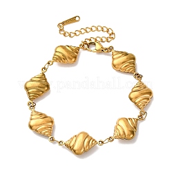 Bracelets à maillons en forme de coquillage en spirale en acier inoxydable 304 pour femmes&nbsp;BJEW-L706-04G