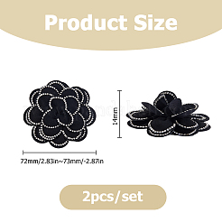 2 Stück Blumen-Schuhschnallenclips aus Polyester&nbsp;DIY-HS0002-13A