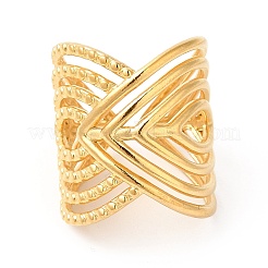 Bague de manchette ouverte en acier inoxydable 201 avec placage ionique (IP)&nbsp;RJEW-E063-48G