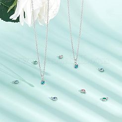 Pendentifs à breloques ronds et plats en acier inoxydable 304 de qualité A avec strass&nbsp;RB-UN0001-01