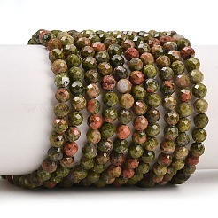 Chapelets de perles en unakite naturelle&nbsp;G-B171-C03-4mm