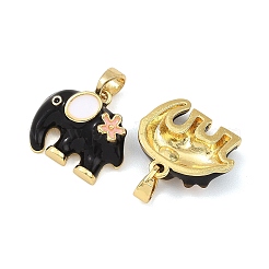 Pendentifs d'émail en laiton &nbsp;KK-T001-04G-D