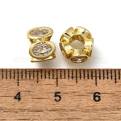 Messing Micro Pave klare Zirkonia Perlen&nbsp;ZIRC-I070-060G