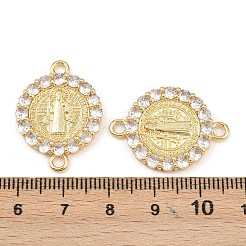 Ciondoli connettore in ottone con pavé di zirconi cubici&nbsp;KK-L251-21G-02
