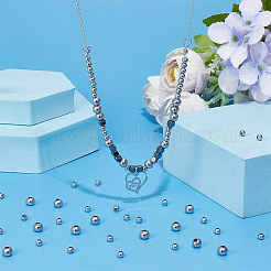 400 pièce de 2 perles d'espacement rondes en acier inoxydable 304 de style&nbsp;STAS-UN0053-73