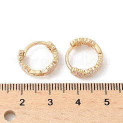 Creolen mit Gänseblümchen-Motiv aus Messing und Emaille für Damen&nbsp;EJEW-G434-01G-02