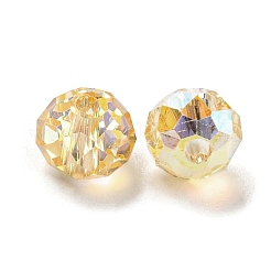 Perles en verre electroplate transparent &nbsp;GLAA-L046-02I