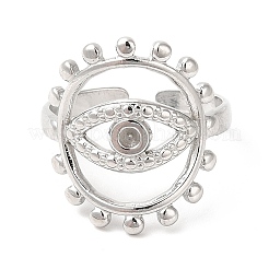 Anello polsino aperto in acciaio inossidabile 201 anti-appannamento con montatura in strass&nbsp;RJEW-E063-40P