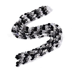 Hilos de cuentas de vidrio opacas y transparentes&nbsp;EGLA-Q135-6x8MM-01H