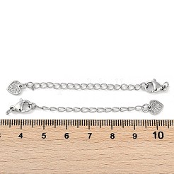 Messing-Mikropavé mit Zirkonia-Enden und Ketten&nbsp;KK-U043-03P