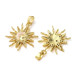 Pendentifs avec zircon cubiques à micro-pavés en laiton&nbsp;KK-F911-11G