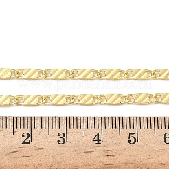 Collane con catena a maglie ovali testurizzate in ottone da 3 mm per donna&nbsp;NJEW-K271-11G