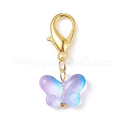 Décorations colorées de pendentif en verre de papillon&nbsp;HJEW-JM00799