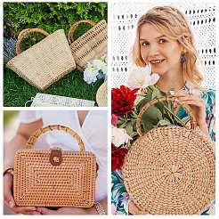 Poignées de sac en bambou avec anneau en D&nbsp;PURS-WH0816-004