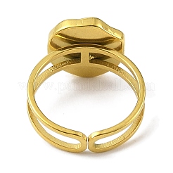Anelli aperti in acciaio inossidabile 304 smaltati per donna&nbsp;RJEW-F166-44G-02