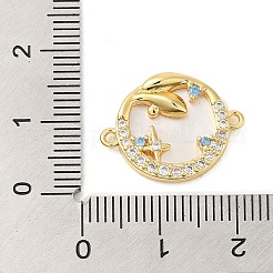Bunte Wal-Verbindungsanhänger mit Pavé-Fassung aus Messing mit kubischen Zirkonia&nbsp;ZIRC-P110-08G