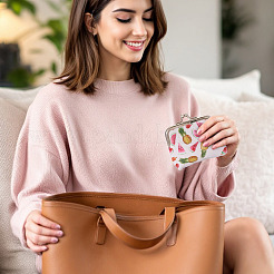 Carteras de piel sintética con estampado de frutas&nbsp;AJEW-TADJ0001-15A
