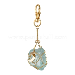 Chiusure a moschettone girevoli in lega di luna e catene portacavi in ottone&nbsp;AJEW-JB01336-02