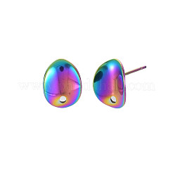 Regenbogenfarbene Ohrstecker aus 304 Edelstahl&nbsp;STAS-N098-020