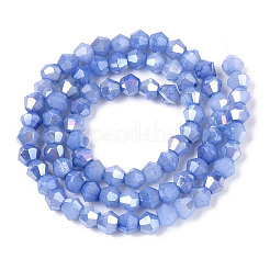 Colliers de perles de verre teintées à effet ombré&nbsp;LS-GLAA-T025-4mm-09I