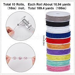 1 Gruppe 10 Farben runde elastische Polyesterschnur&nbsp;EC-SC0001-01