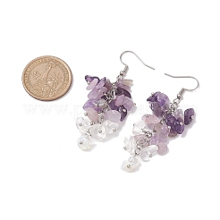 Natürlichen Amethyst Ohrringe&nbsp;EJEW-TA00462-04