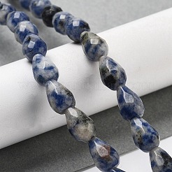 Perles de jaspe tache bleue naturelle&nbsp;G-P520-B21-01