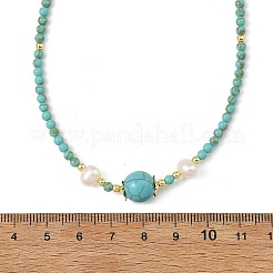Colliers de perles rondes en pierres précieuses naturelles et synthétiques mélangées et en perles de culture d'eau douce naturelles&nbsp;NJEW-JN06554