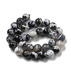 Brins de perles d'agate craquelée de feu naturel à facettes&nbsp;G-F447-12mm-N13