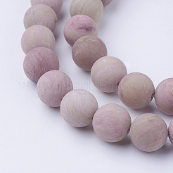 Bereift natürliche rhodonite runde Perle Stränge&nbsp;G-G735-09F-10mm