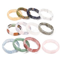 Bracelets extensibles rectangulaires en perles de pierres naturelles mélangées pour femmes et hommes&nbsp;GG-CBA9ACE-C