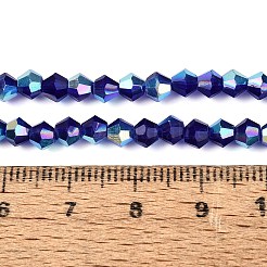 Ab couleur plaqué perles de verre transparent brins&nbsp;GLAA-G127-01-02O