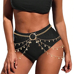 Mehrschichtige Taillen-Bauchketten aus Messing im Bohème-Stil für sexy Bikinis&nbsp;FS-WGE1625-01