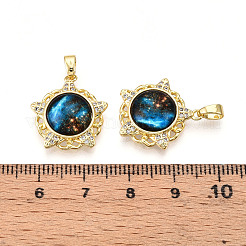 Pendentifs avec zircon cubiques à micro-pavés en laiton&nbsp;KK-N257-35G