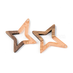 Colgantes de resina transparente y madera de nogal&nbsp;RESI-S389-020A-B