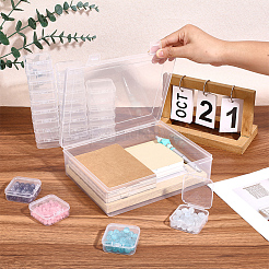 Rechteckige Aufbewahrungsboxen aus Kunststoff mit 30 quadratischen Mini-Etuis für Nagelkunst und Kleinteile&nbsp;CON-PA0001-09