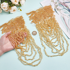 Épaulettes à chaînette de perles en plastique&nbsp;DIY-WH0308-933A