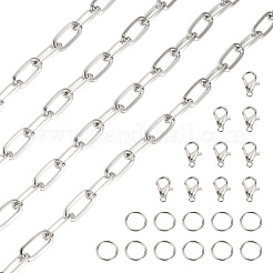 Kit fai da te per realizzare braccialetti/collane con catene di graffette in alluminio&nbsp;DIY-TA0012-91P