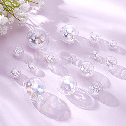 16 Stück 8 Stil handgefertigte zwei Löcher geblasene Glaskugel Perlen&nbsp;FIND-PH0004-63
