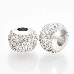 Polymer Clay Strass europäischen Perlen&nbsp;X-FPDL-T001-02F